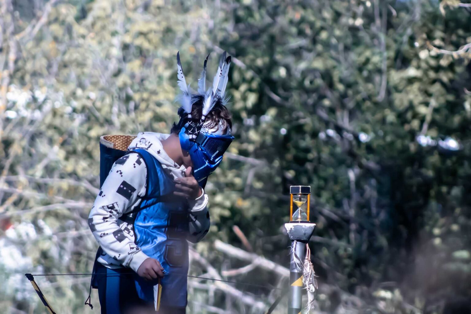 Un joueurs attends que le sablier soit terminé pour reprendre la partie de battle archery avec Arksiders